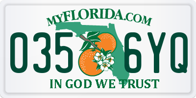 FL license plate 0356YQ