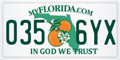FL license plate 0356YX