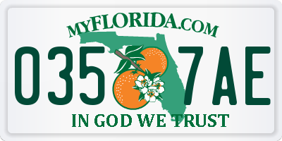 FL license plate 0357AE