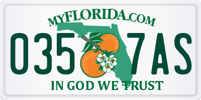 FL license plate 0357AS