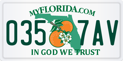 FL license plate 0357AV