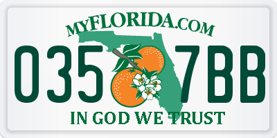 FL license plate 0357BB