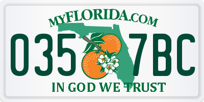 FL license plate 0357BC