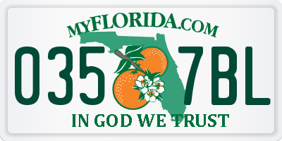 FL license plate 0357BL