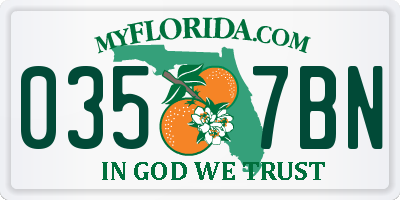 FL license plate 0357BN