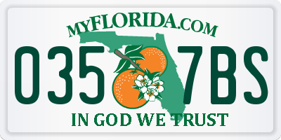 FL license plate 0357BS