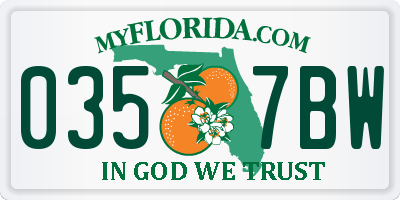 FL license plate 0357BW