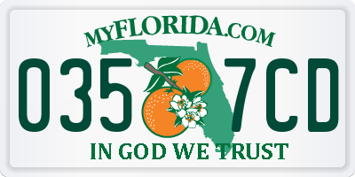 FL license plate 0357CD