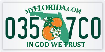 FL license plate 0357CO