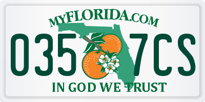 FL license plate 0357CS