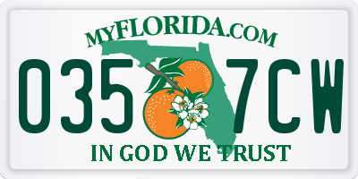 FL license plate 0357CW