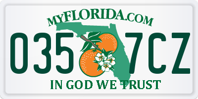 FL license plate 0357CZ