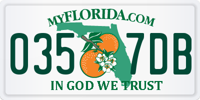 FL license plate 0357DB