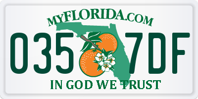 FL license plate 0357DF