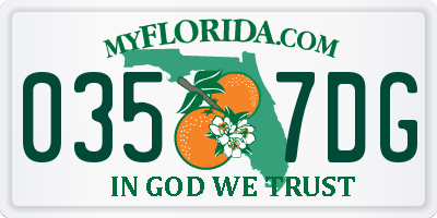 FL license plate 0357DG