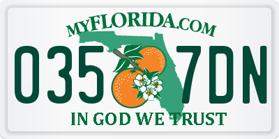 FL license plate 0357DN