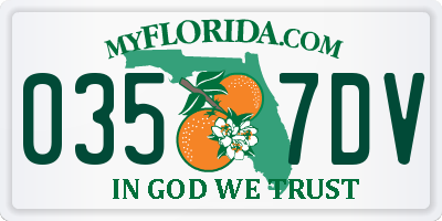 FL license plate 0357DV