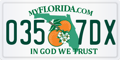 FL license plate 0357DX