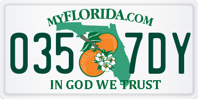 FL license plate 0357DY
