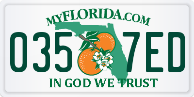 FL license plate 0357ED