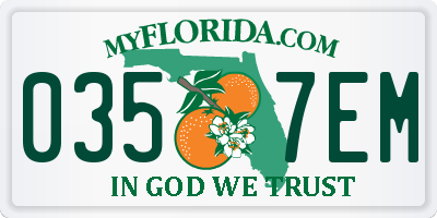 FL license plate 0357EM