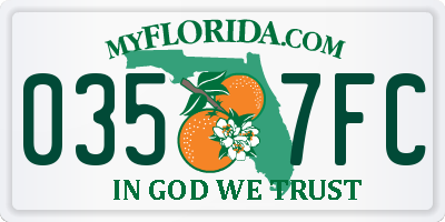 FL license plate 0357FC