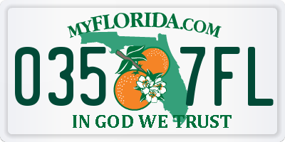 FL license plate 0357FL