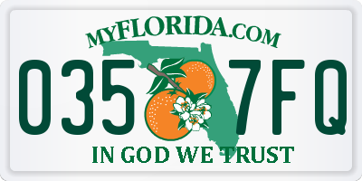 FL license plate 0357FQ