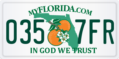 FL license plate 0357FR
