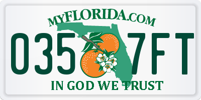 FL license plate 0357FT