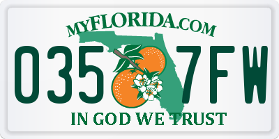FL license plate 0357FW