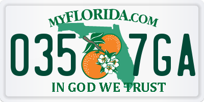 FL license plate 0357GA