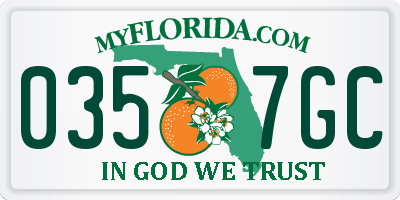 FL license plate 0357GC
