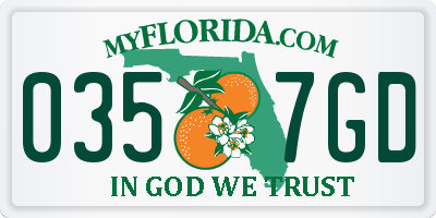 FL license plate 0357GD