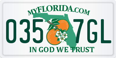FL license plate 0357GL