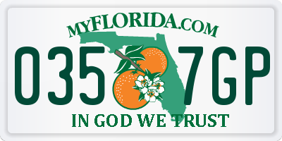 FL license plate 0357GP