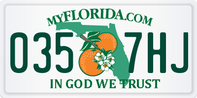 FL license plate 0357HJ
