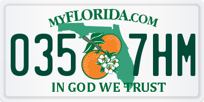 FL license plate 0357HM