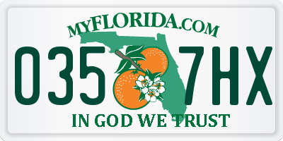 FL license plate 0357HX