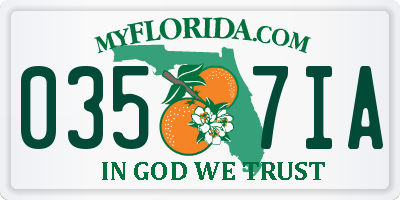 FL license plate 0357IA