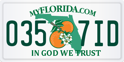 FL license plate 0357ID