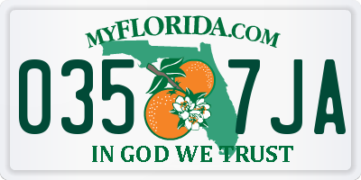 FL license plate 0357JA