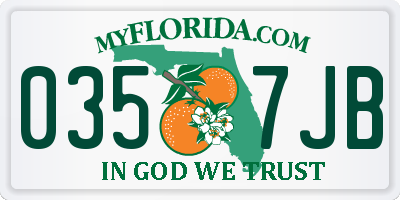 FL license plate 0357JB