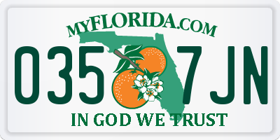 FL license plate 0357JN