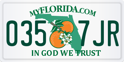 FL license plate 0357JR