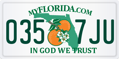 FL license plate 0357JU