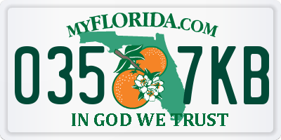 FL license plate 0357KB