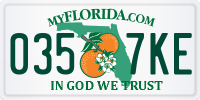 FL license plate 0357KE