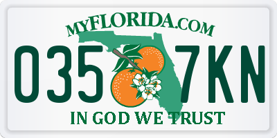 FL license plate 0357KN