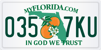 FL license plate 0357KU